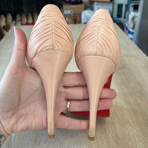 Louboutin Turbella 120MM Nude Nappa Leather - 38.5 - Picture 5 of 9